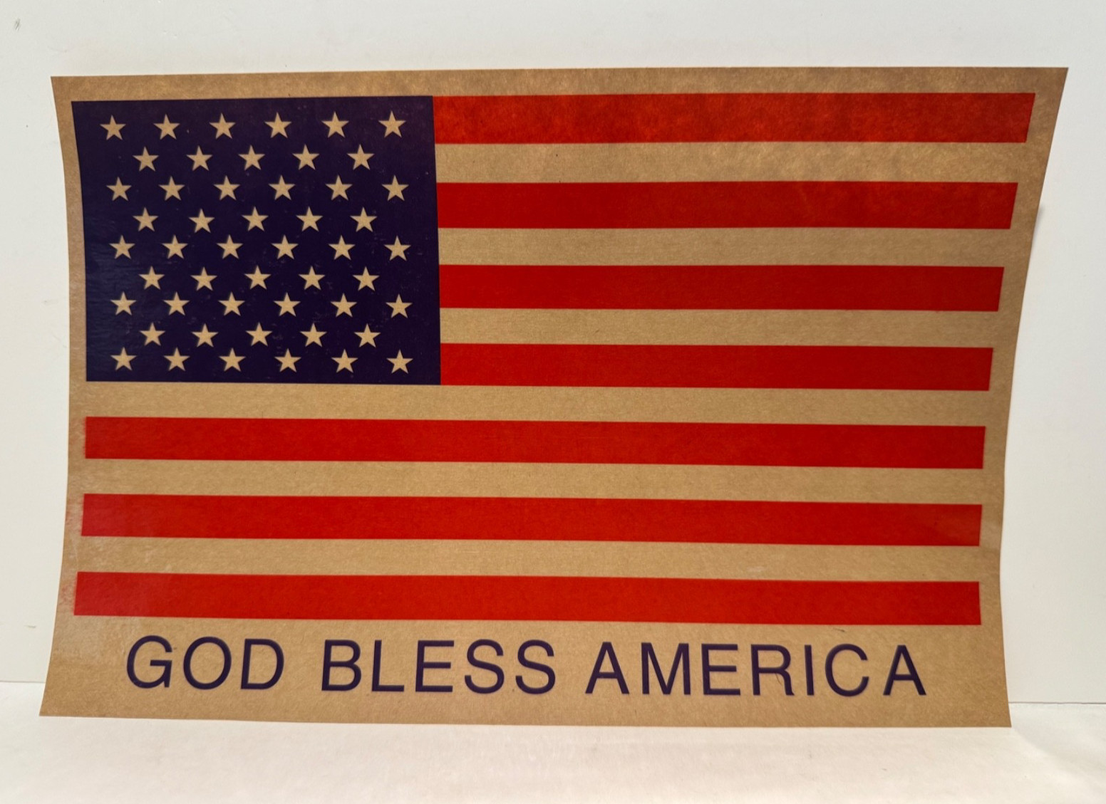 God Bless America Flag Clear Sticker 11 3/4″ x 7 7/8″
