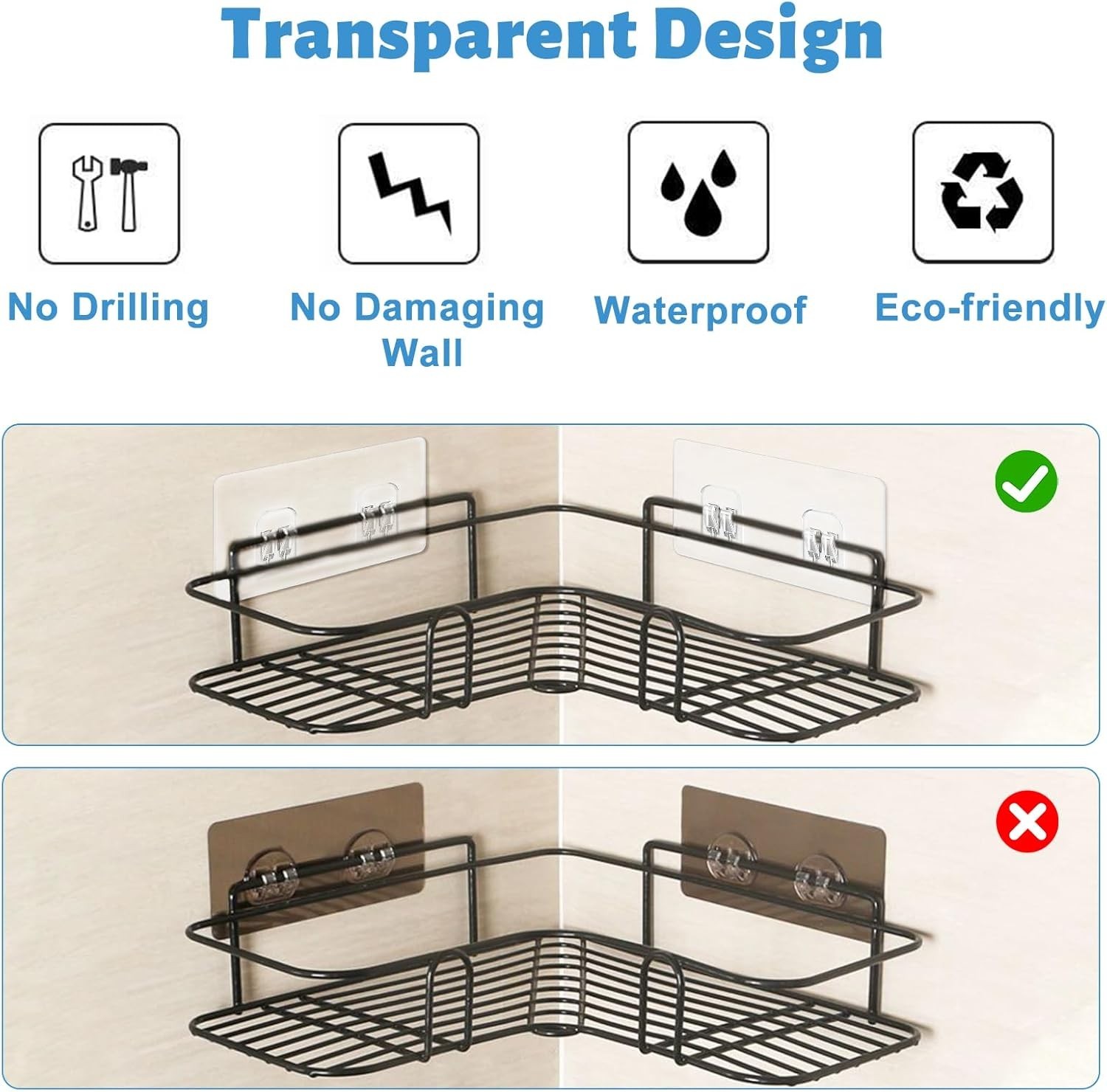 Compact 4 Pack Adhesive Suction Stickers for Effortless Bathroom Organization