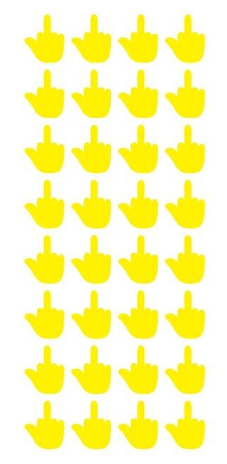 Middle Finger Stickers Sticker Light Yellow 1″ DC14-025