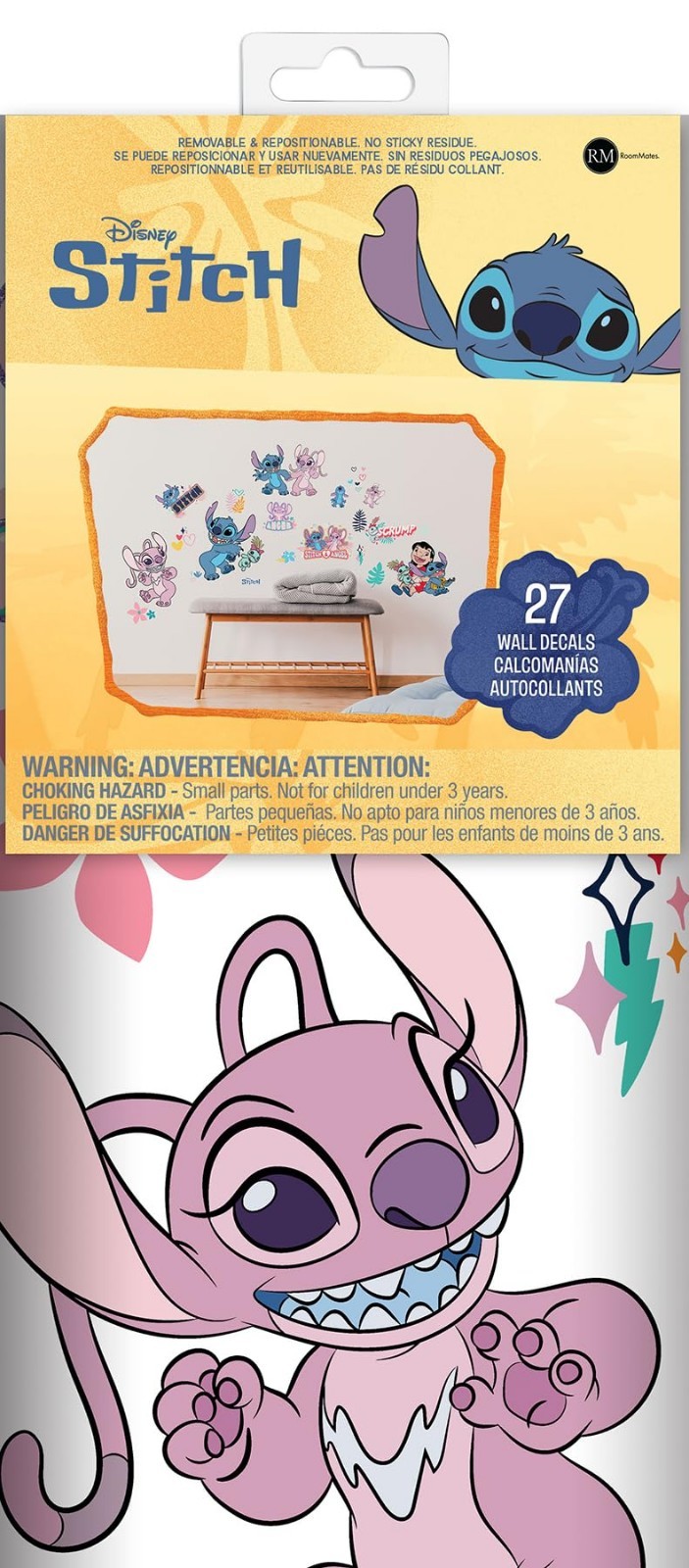 Lilo and Stitch Wall Decals – Stitch & Angel Removable Stickers for Kids’ Room D