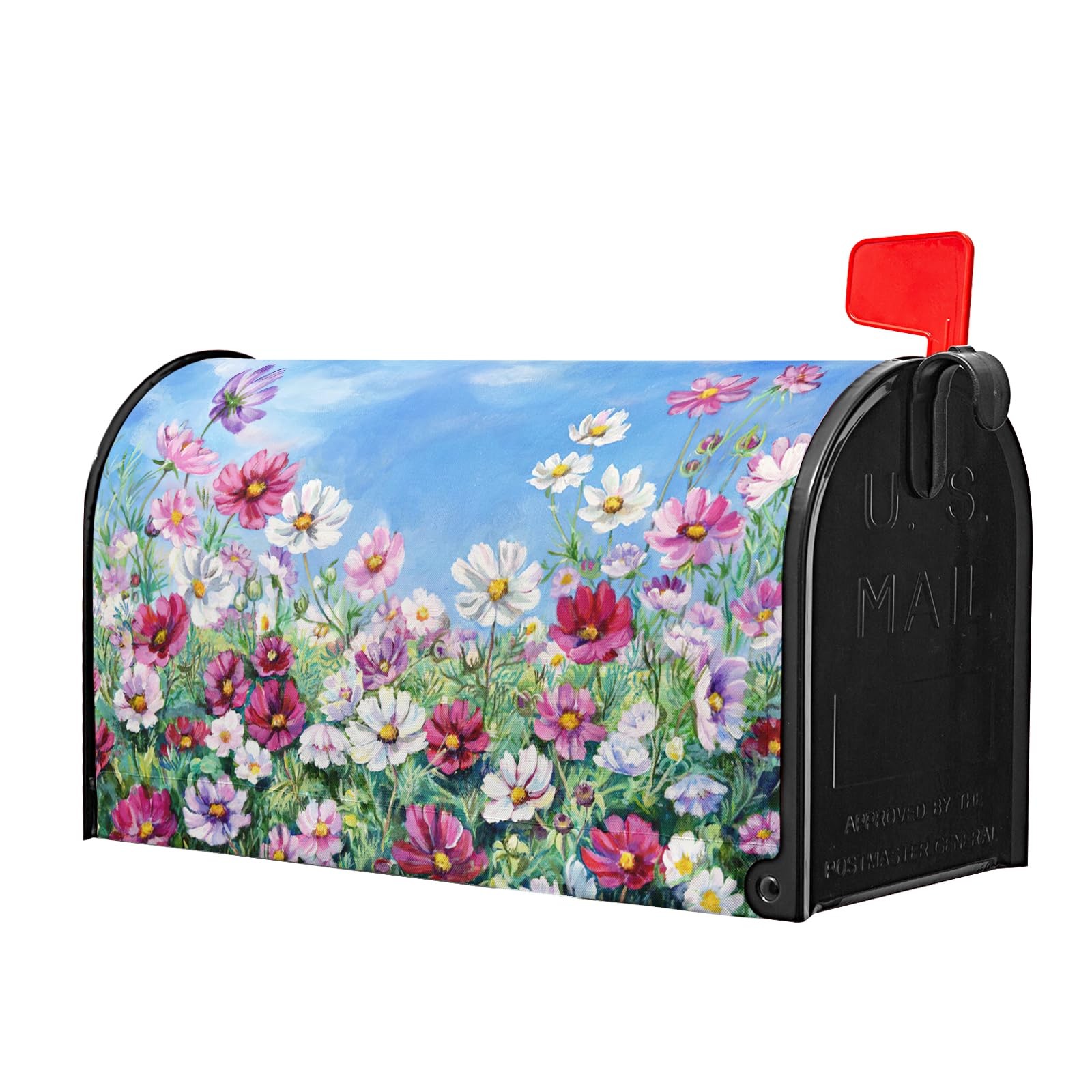 Spring Summer Flowers Mailboxs Cover Magnetic 21×18 Inch, Truck