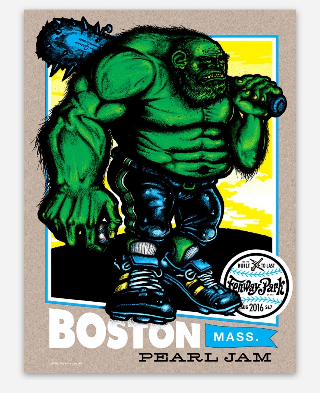 Pearl Jam Die-Cut Vinyl MAGNET 2.6″x3.5″ Fenway Boston 2016 Poster Art
