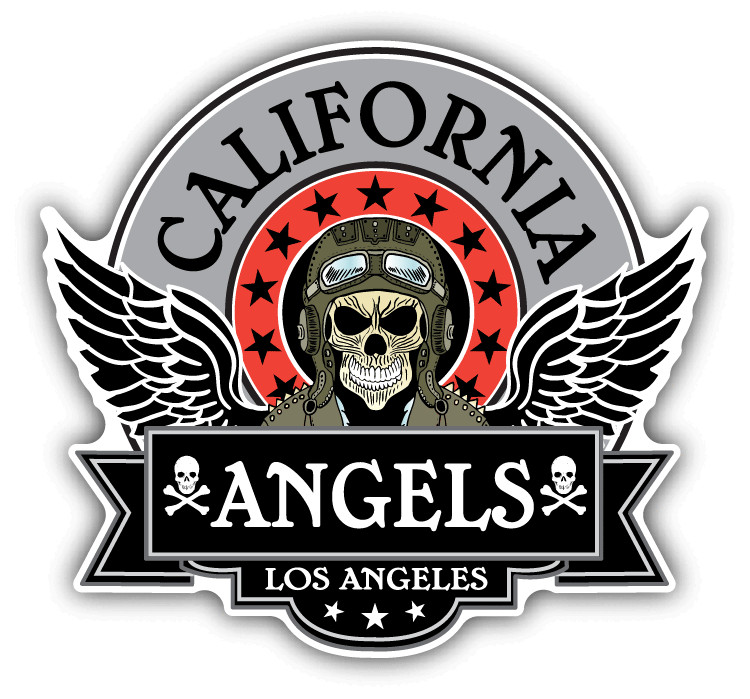 Los Angeles California Biker Skull Car Bumper Sticker Decal