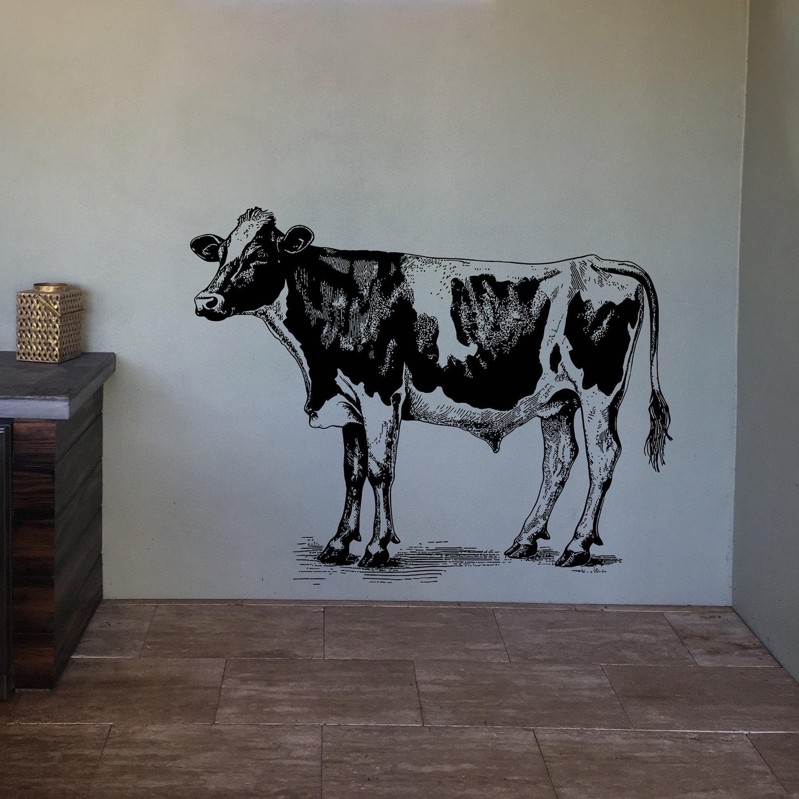 Cow Wall Decal Sticker. Kitchen Dining Room Rustic Country Farmhouse Cow #6753