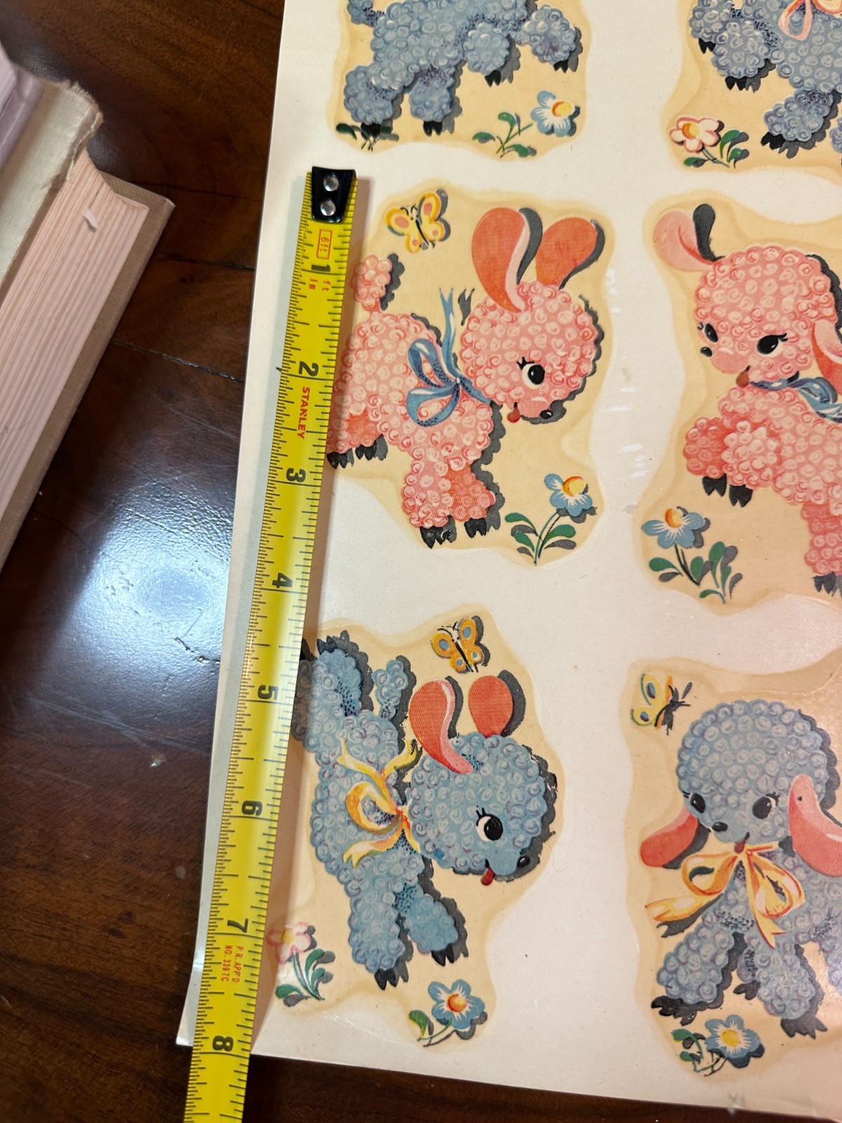Vintage Lambs Sheep Duro Decals Transfers 1960s 1950s children pink blue kitchy