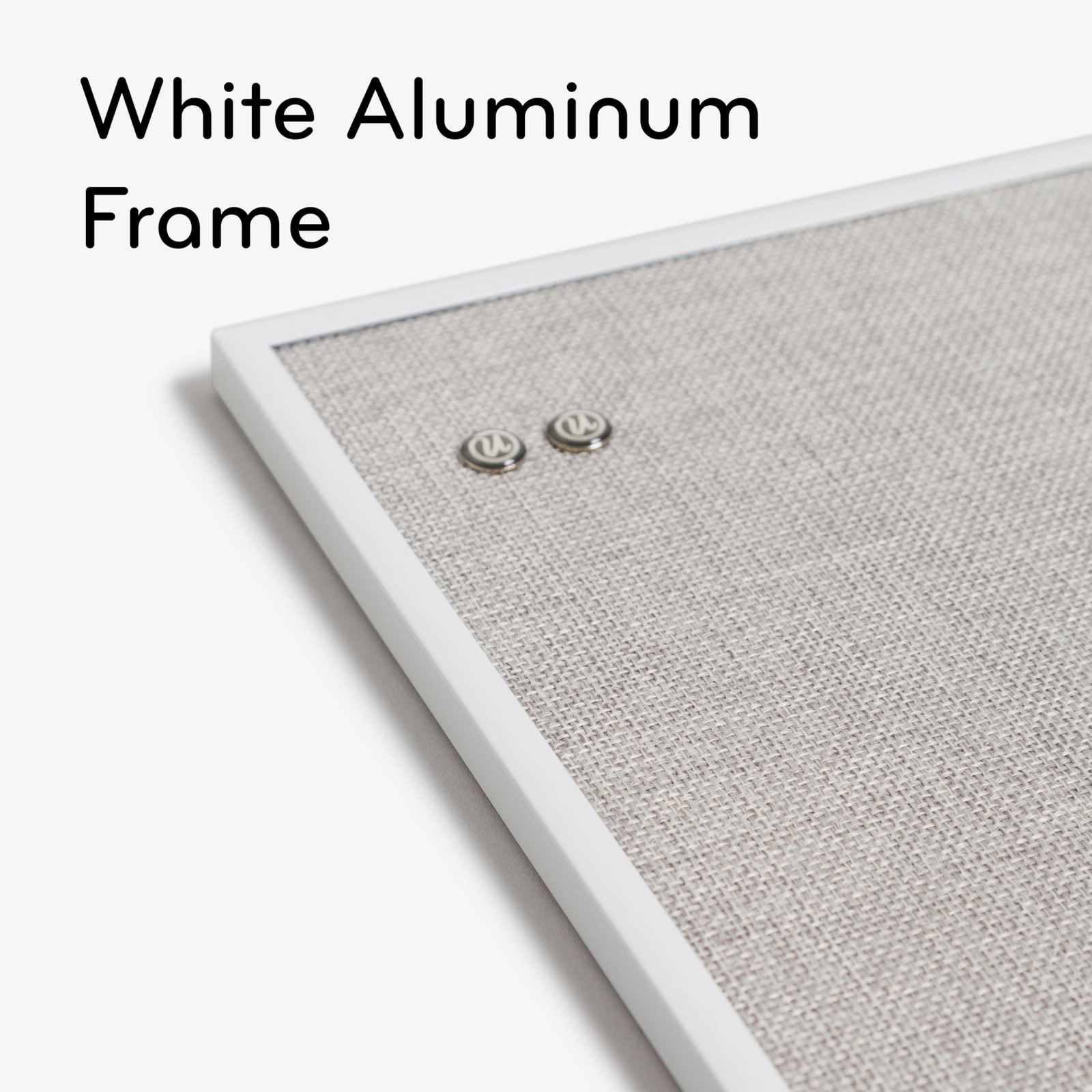 U Brands Farmhouse Linen Bulletin Board, 14″ x 14″, White Metal Frame, Indust…