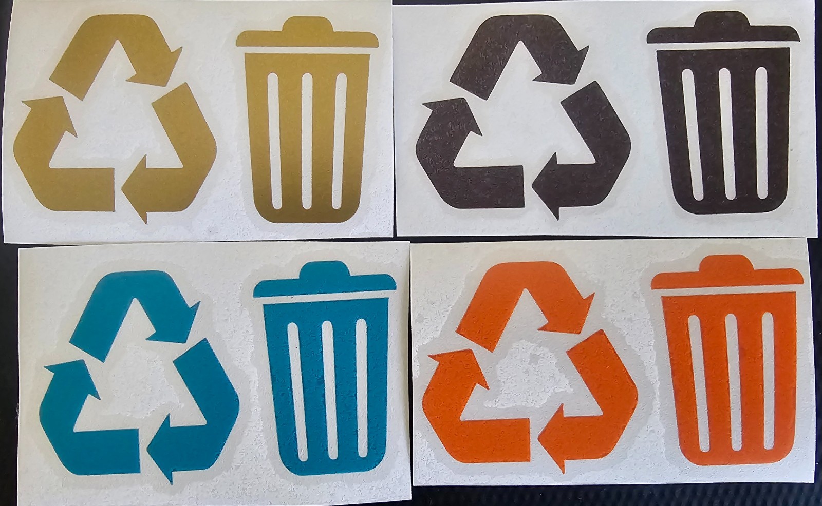 Multi color-Trash and Recycle – sticker decals for home & office – 2 inch.