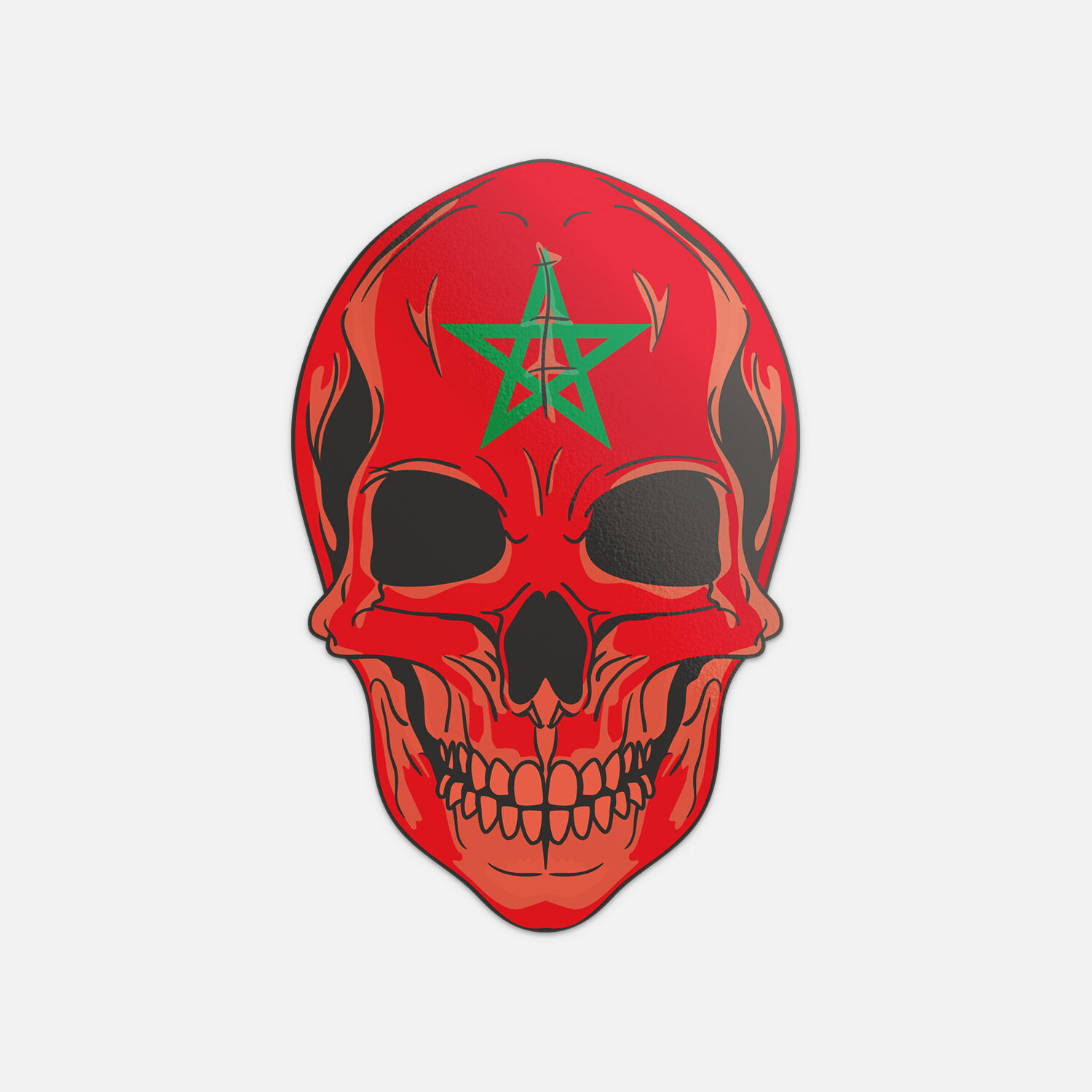 Skull Flag Morocco Vinyl Sticker Decal