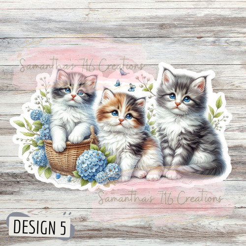 Kittens Vinyl Stickers 3″ For Laptops, Cups, Etc. Indoor, Water Resistant
