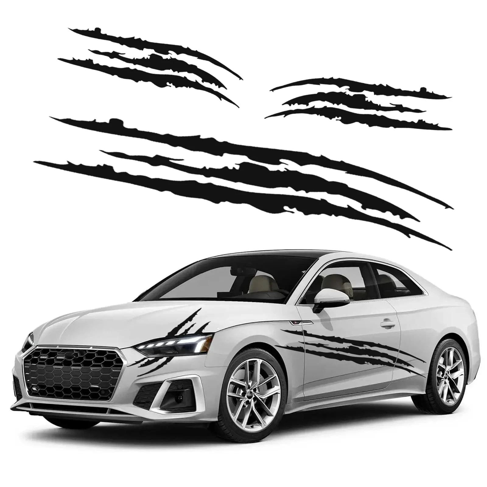 3pcs Car Monster Claw Stickers Vinyl Claw Marks Decals, 1 Full Set Car Hood D…