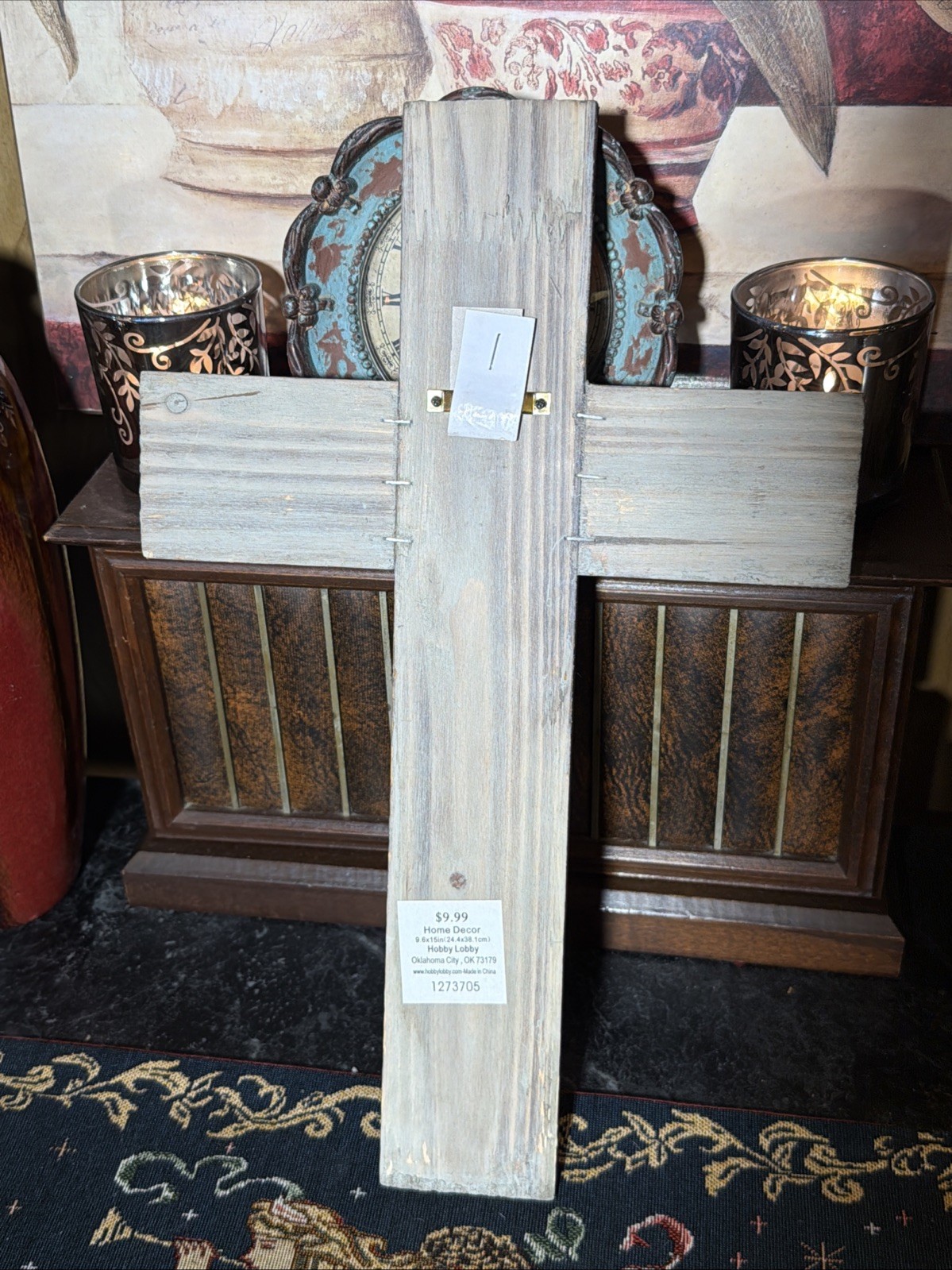 15” Distressed Wooden Cross Wall Hanging Or A DIY Project