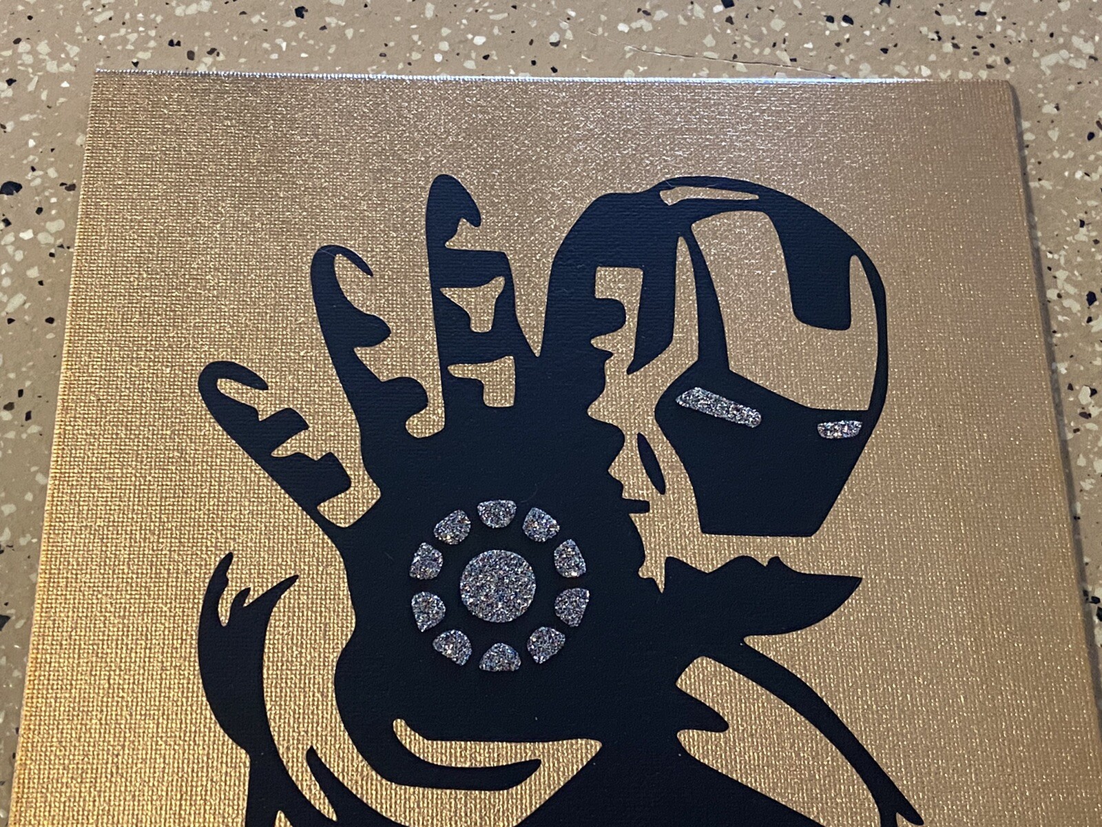 Awesome Handcrafted Marvel Iron Man Vinyl On Canvas 8×10 Signed Artwork