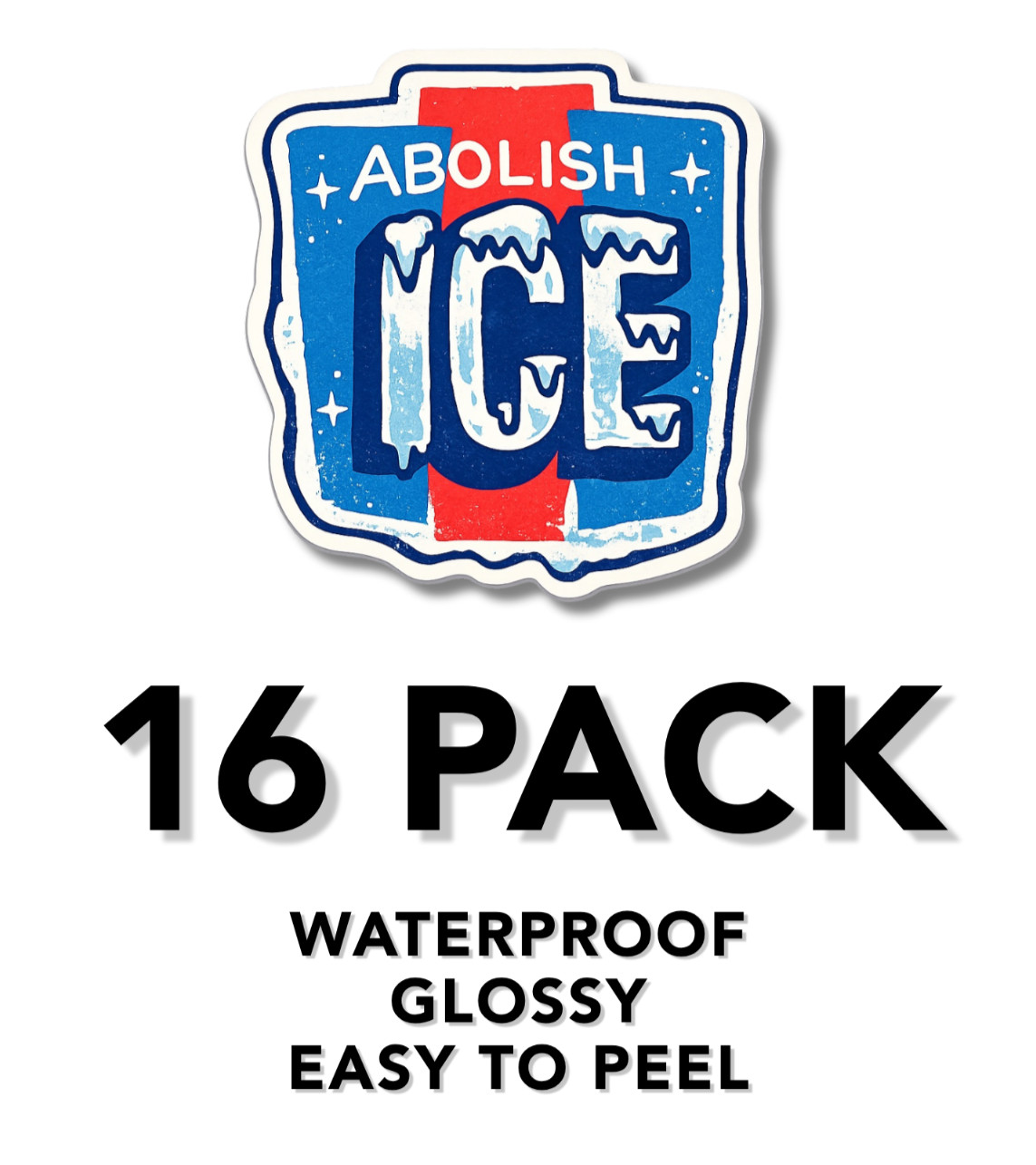 ABOLISH ICE Waterproof Stickers 8 pk Decals Car Bumper Laptop Gas Pump 1.5″
