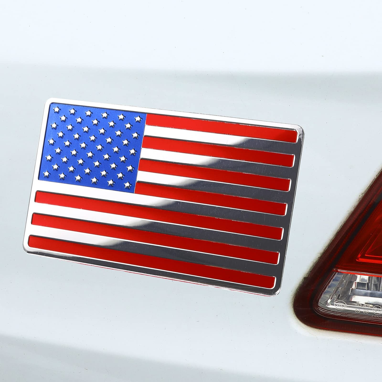 3D American Flag Car Decals 6 Pcs Aluminum Alloy Patriotic USA Emblem Sticker 3.
