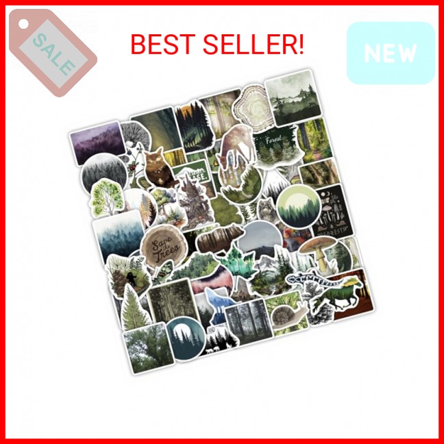 BulbaCraft 100Pcs Forest Stickers for Water Bottle and Laptop – Forest Party Sup