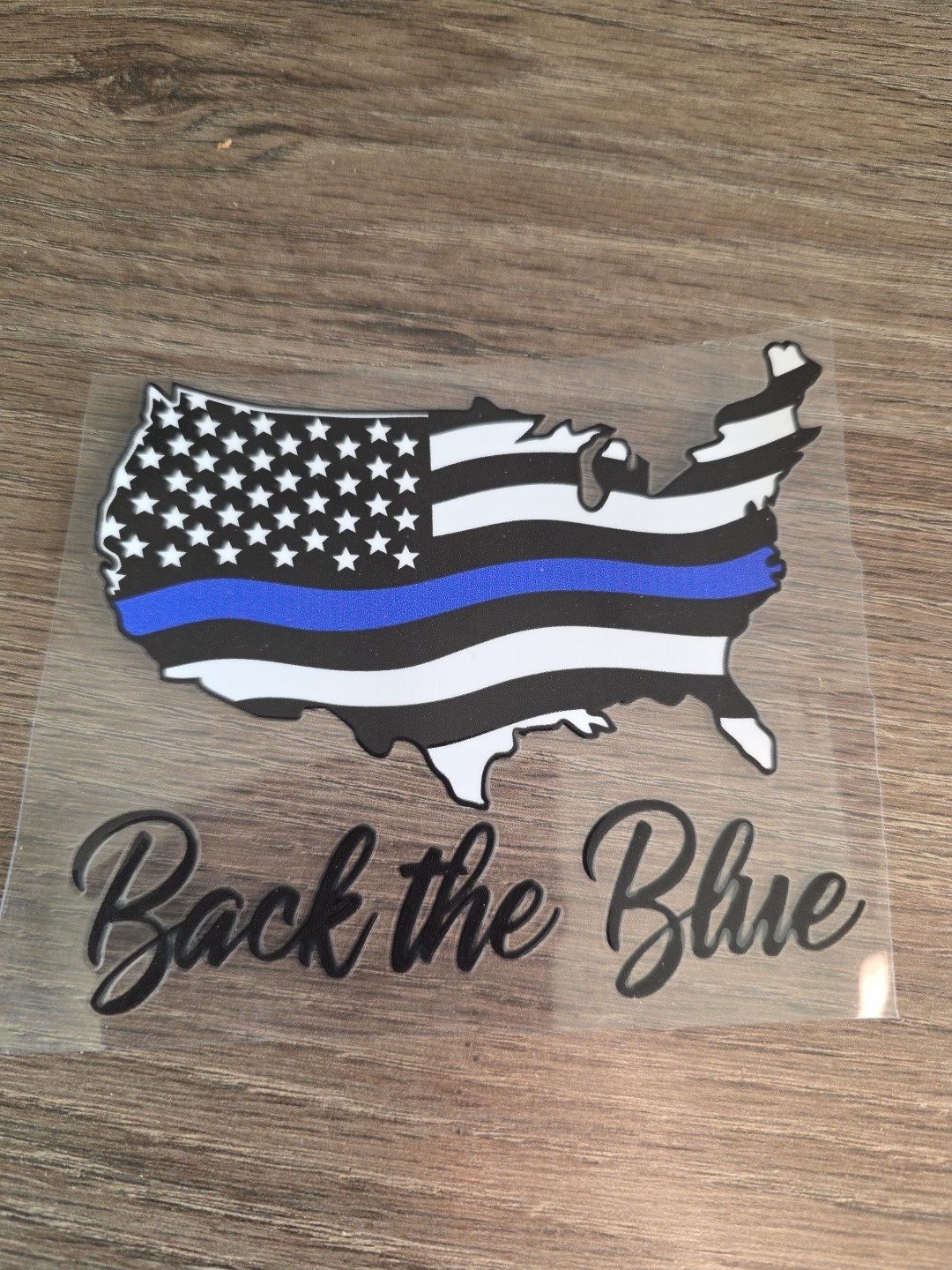 American Flag United States Police Support UVDTF Decal Made In USA Waterproof