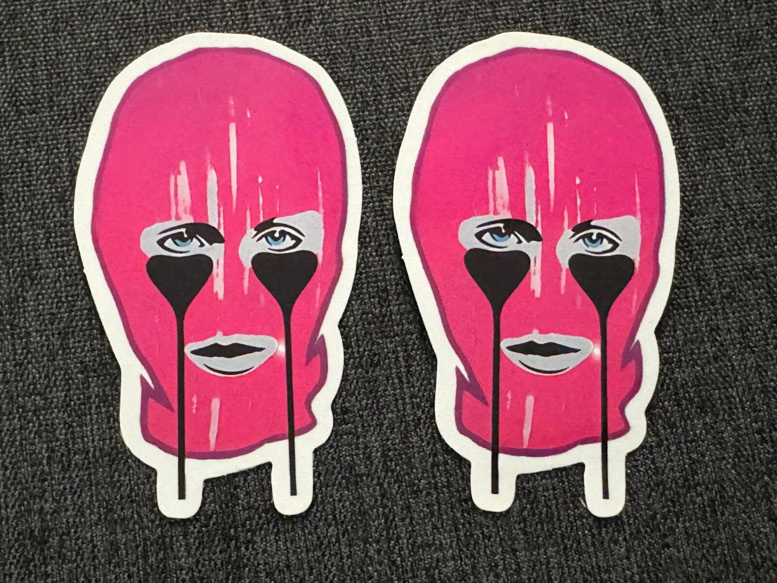 Lot (2) PUSSY RIOT 1 3/4″ x 3″ Logo STICKERS Fast! FREE SHIP!