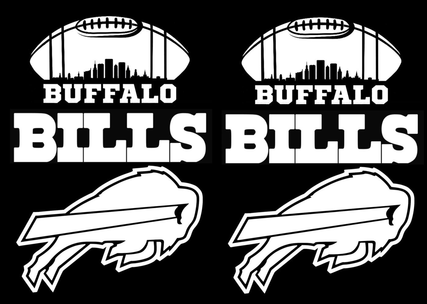 Buffalo Bills Skyline Football 7″ Vinyl Decal Vehicle Windows Door Bumper Laptop