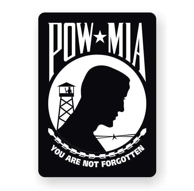 POW MIA Hard Hat Sticker Decal