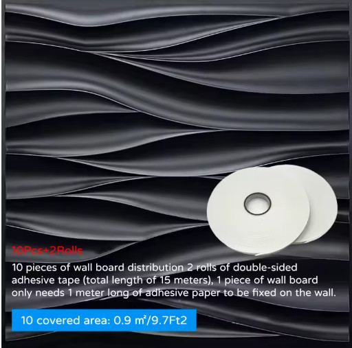 10PCS 3D Wall Panels 30x30cm Indoor Decor Stickers for Rooms