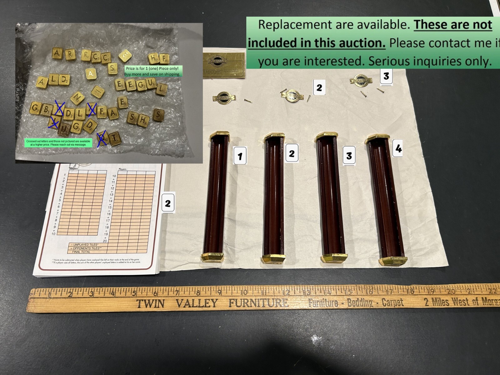 1x Rare Token / Medallion / Coin Replacement Part Franklin Mint Scrabble Chair