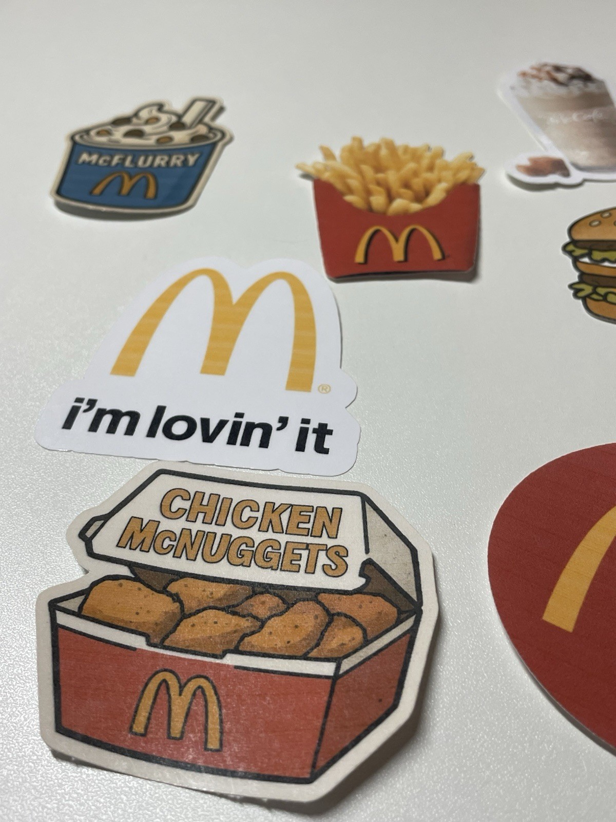 McDonald’s Food Theme Sticker Set Multicolor Fast Food for Laptop Wall