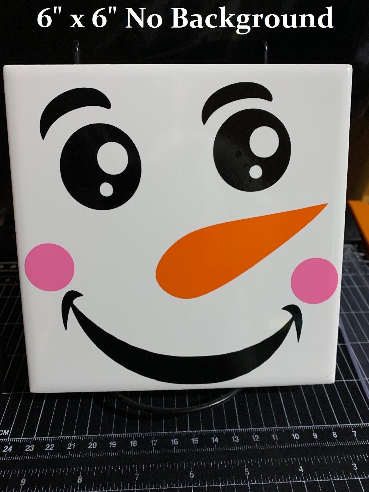 Cute Snowman face decal sticker for DIY 8″ glass block