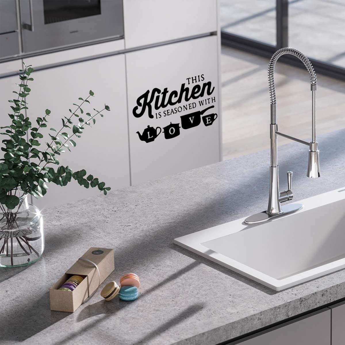 Kitchen Art Font Decorative Wall Stickers PVC Material Decals Kitchen Wall Glass