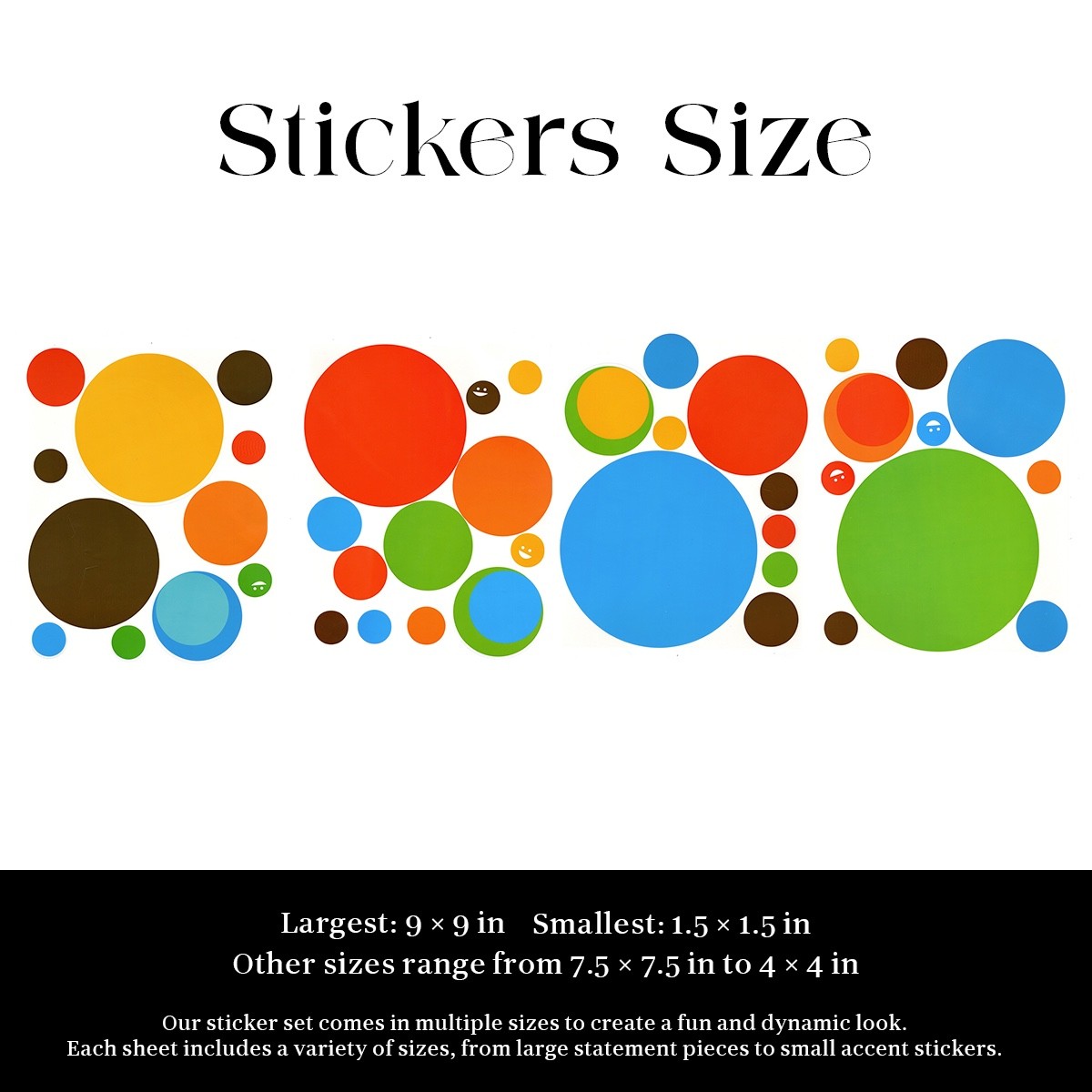 Polka Dot Wall Sticker 42 Removable Circle Decals Kids Nursery Playroom 4 Sheets