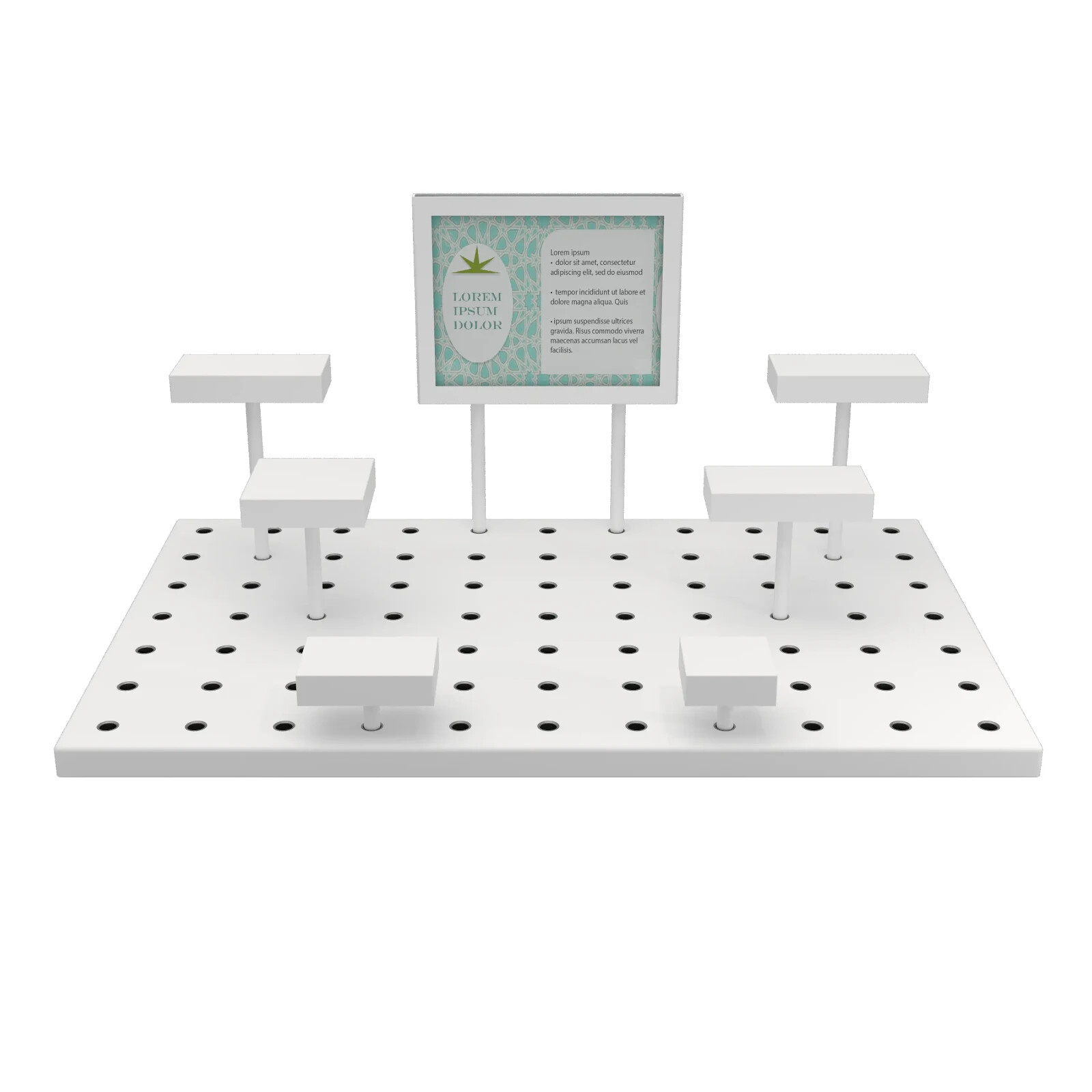 Modular Multi-Level Display Riser Kits Large High Gloss White ZNKIT2GW