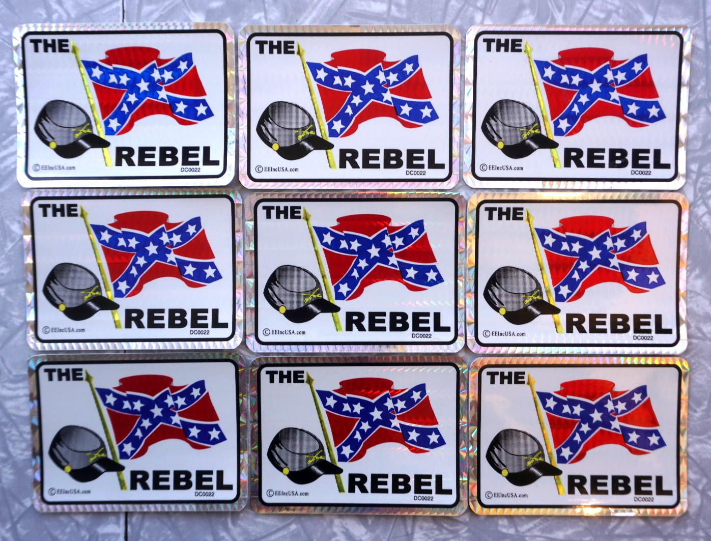 The Rebel Foil Decal Sticker Lot Of 9 Adhesive Does Not Work!