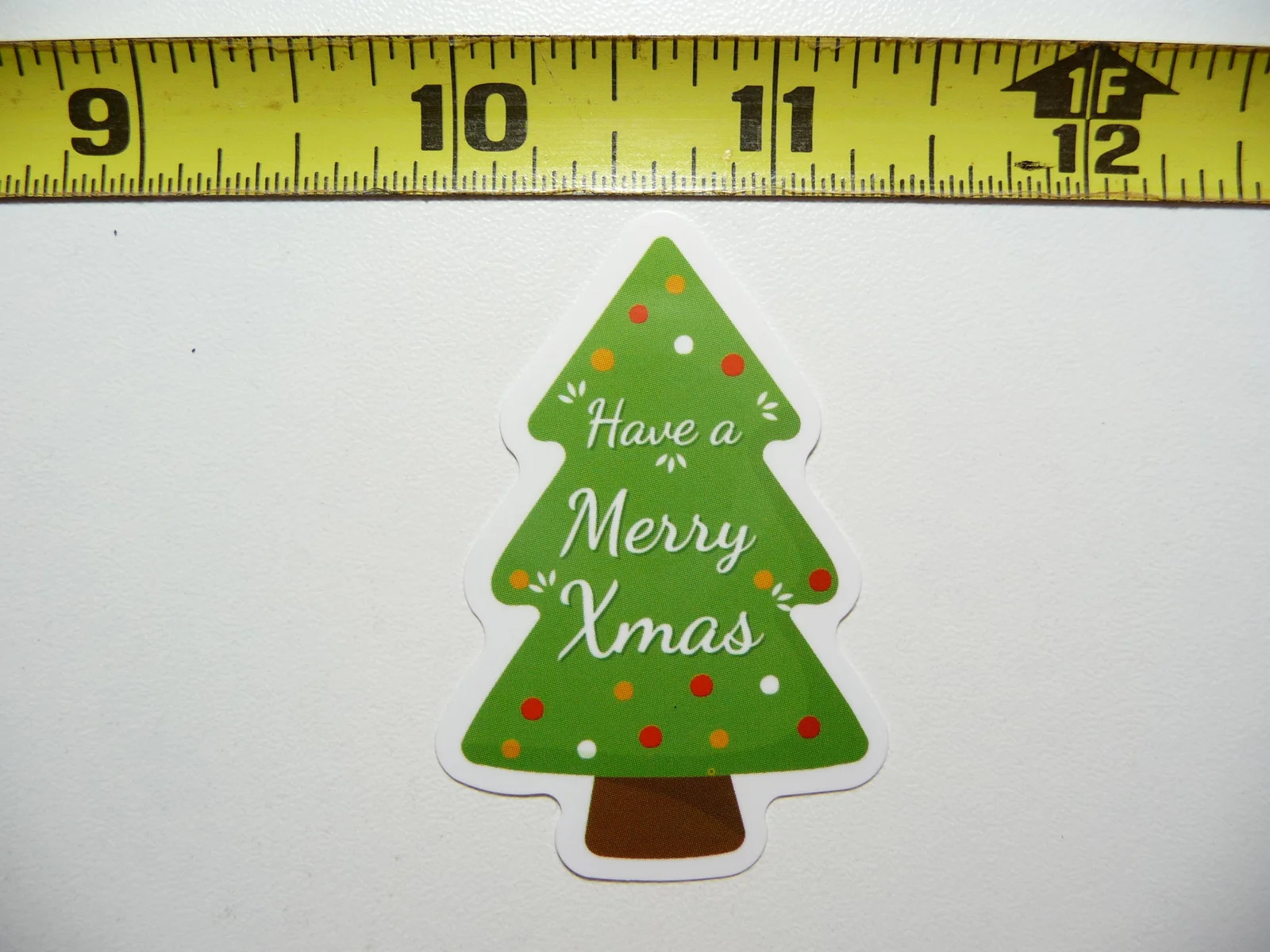 HAVE A MERRY XMAS CHRISTMAS TREE SMALL STICKER DECAL WINTER HOLIDAYS CHRISTIAN