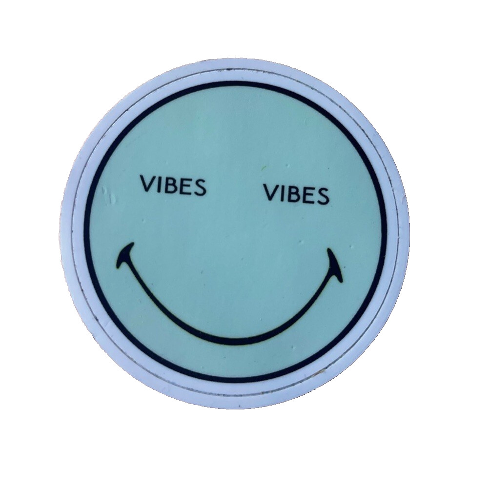 New Vibes Smiley Face UV Vinyl Sticker 2.5″