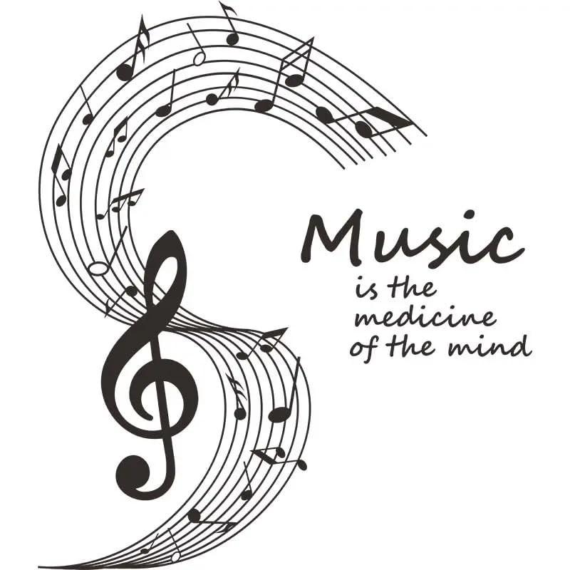 Large Music Notes Wall Decal Set 20×18 Inch Vinyl Lovers Mural for Wall, Kitchen
