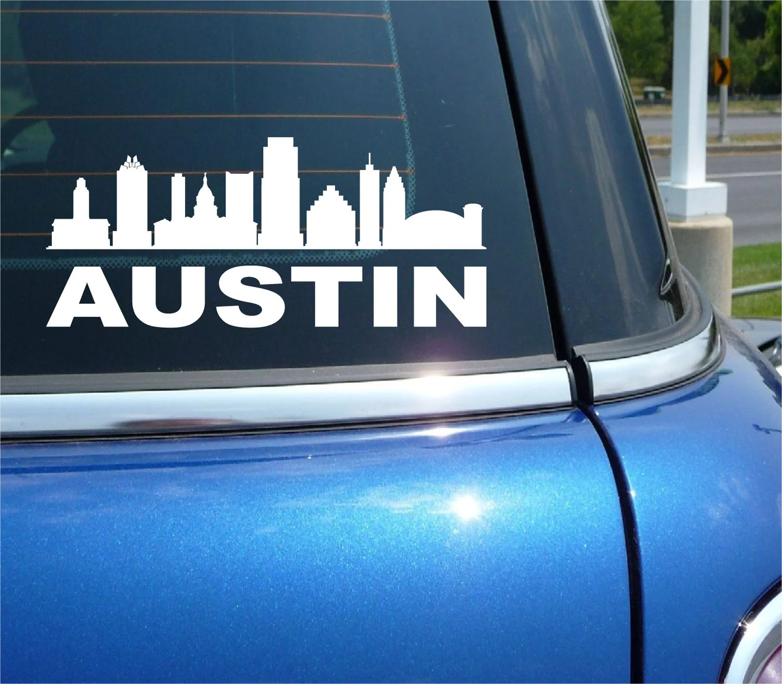 AUSTIN TEXAS CITY SKYLINE CITYSCAPE CAR WALL DECAL BUMPER STICKER