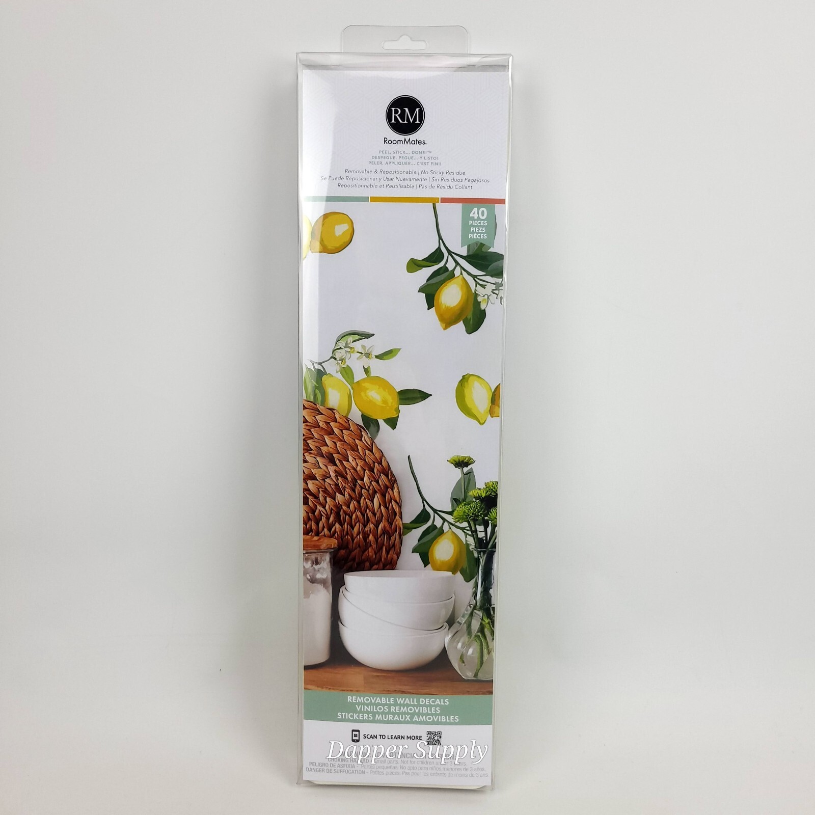 RoomMates Lemon Peel and Stick Giant Wall Decals Yellow Green 36.5″ x 17.25″