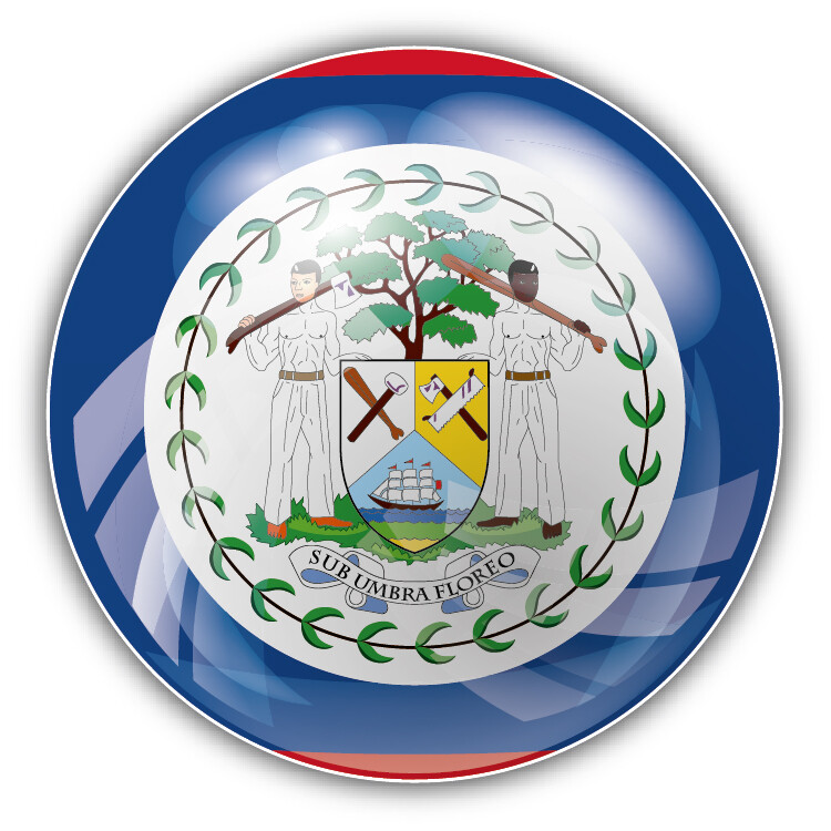 Belize Glossy Coat Of Arms Flag Car Bumper Sticker Decal “SIZES”