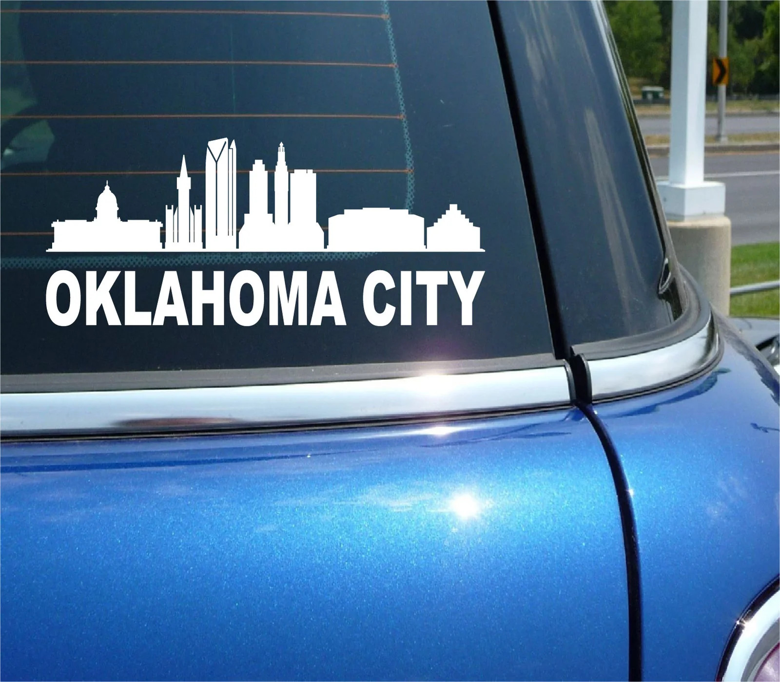 OKLAHOMA CITY SKYLINE CITYSCAPE CAR WALL DECAL BUMPER STICKER