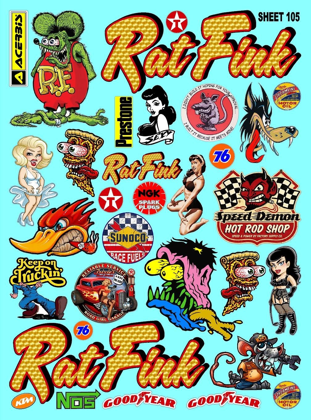 White Vinyl Sticker Sheet 105 ratfinkf1-R/c Model Decal fits 1/24-1/16 Scale CUT