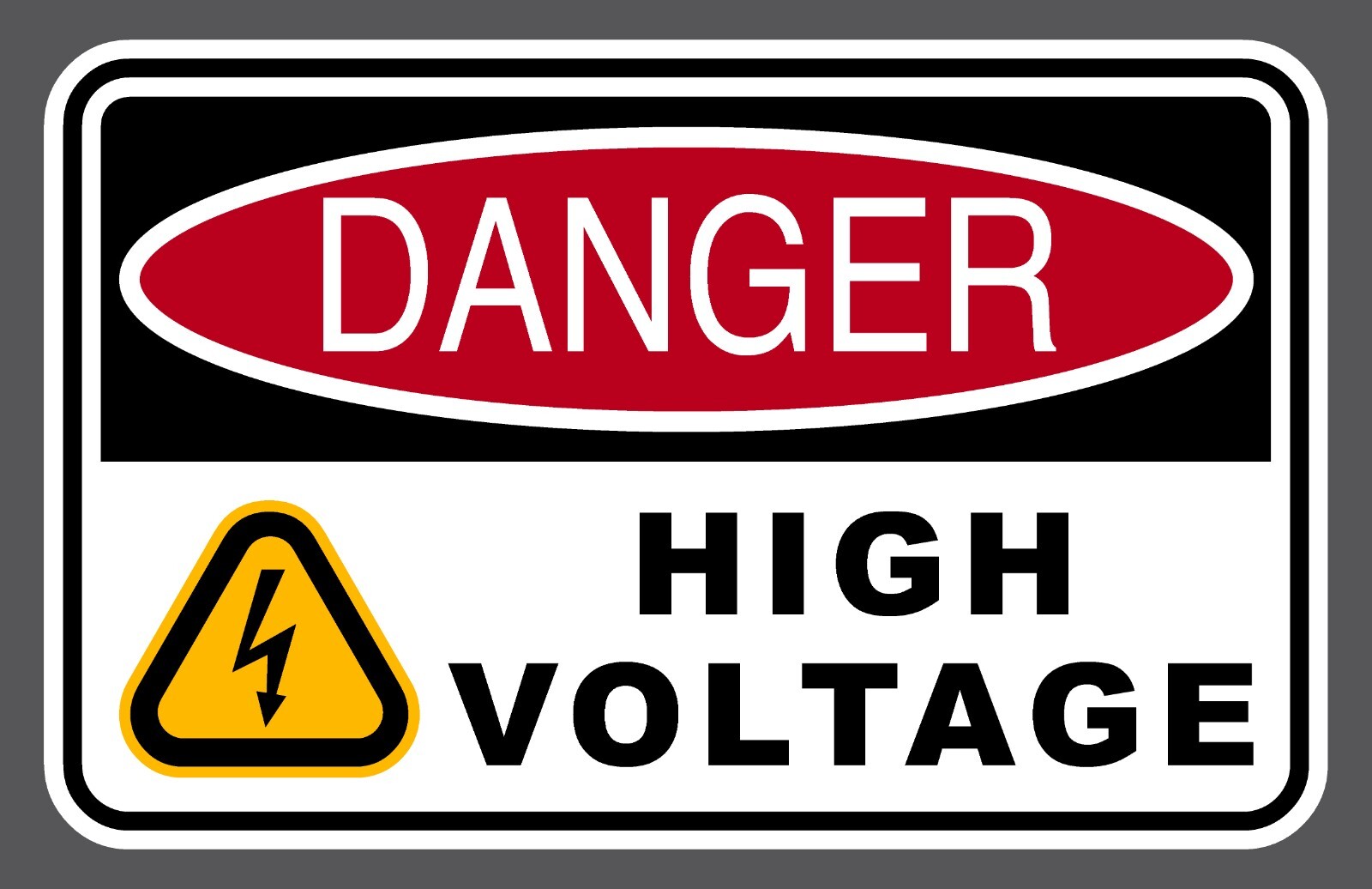 Reflective DANGER HIGH VOLTAGE Safety Decal Sticker Multiple Sizes