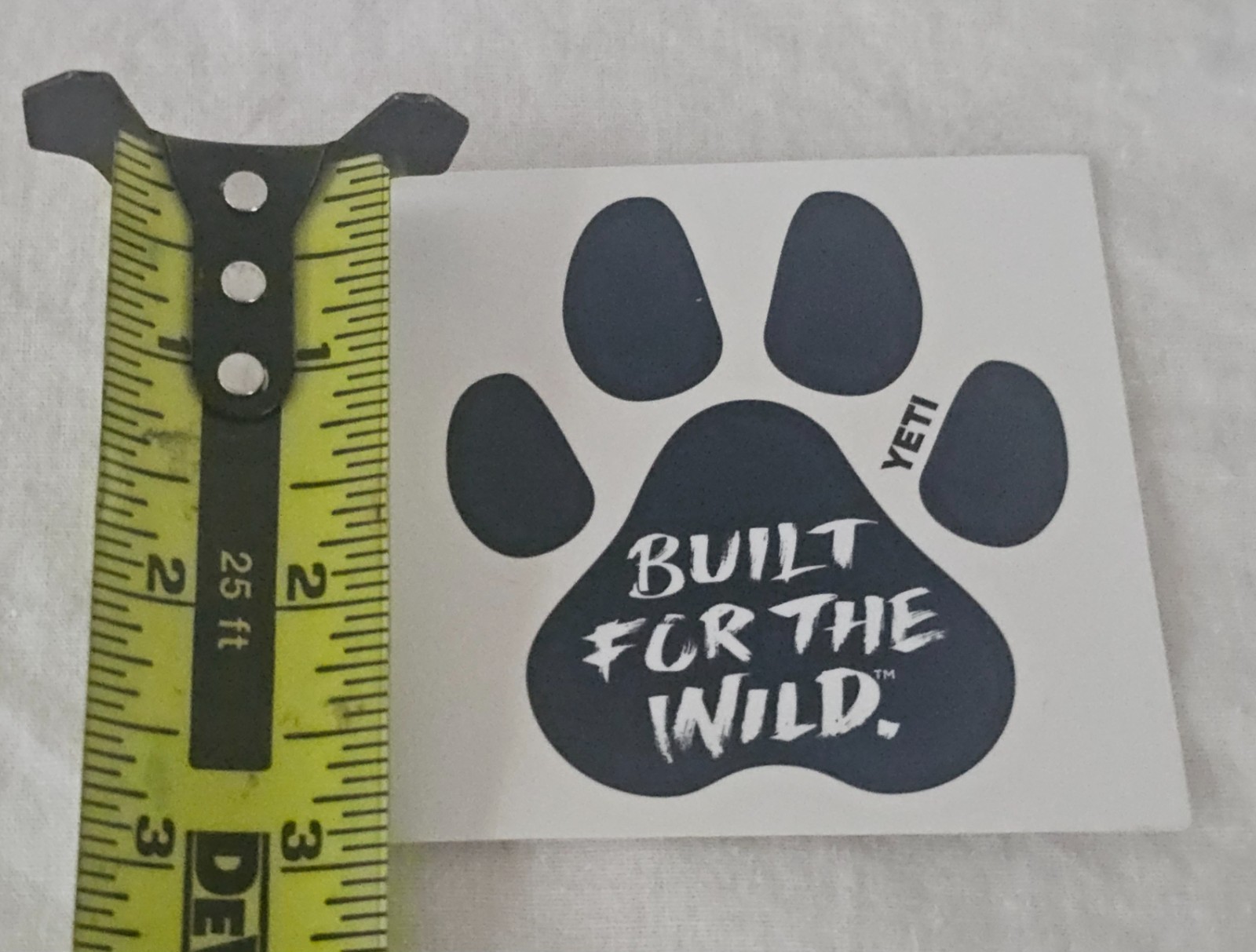 YETI Authentic Sticker Built For The Wild Dog Paw Swag New Decals Logo