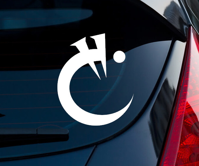 Mistborn Iron Metal Indoor Outdoor Matte White Vinyl Decal 3″x2.48″