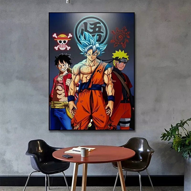 Dragon Ball Poster Cotton Canvas Naruto One Piece Goku Luffy Without Frame