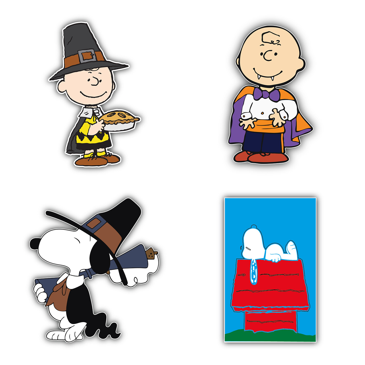 Peanuts Cartoon Set Of 4 Vinyl Sticker Decal – 5” longer side ID:11