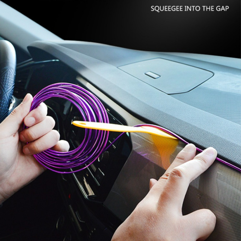 5M Car Interior Trim Strips Plating Flexible Auto Edge Moulding Line Decor Craft