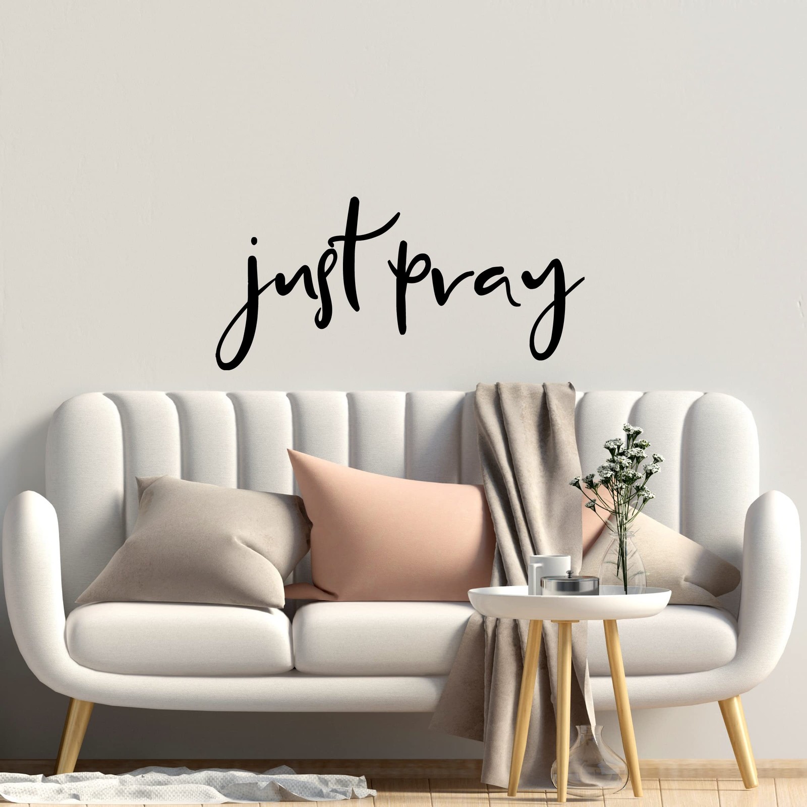 Just Pray Wall Decal | Vinyl Wall Sticker (Large 22×11 inch) | Christian Scri…