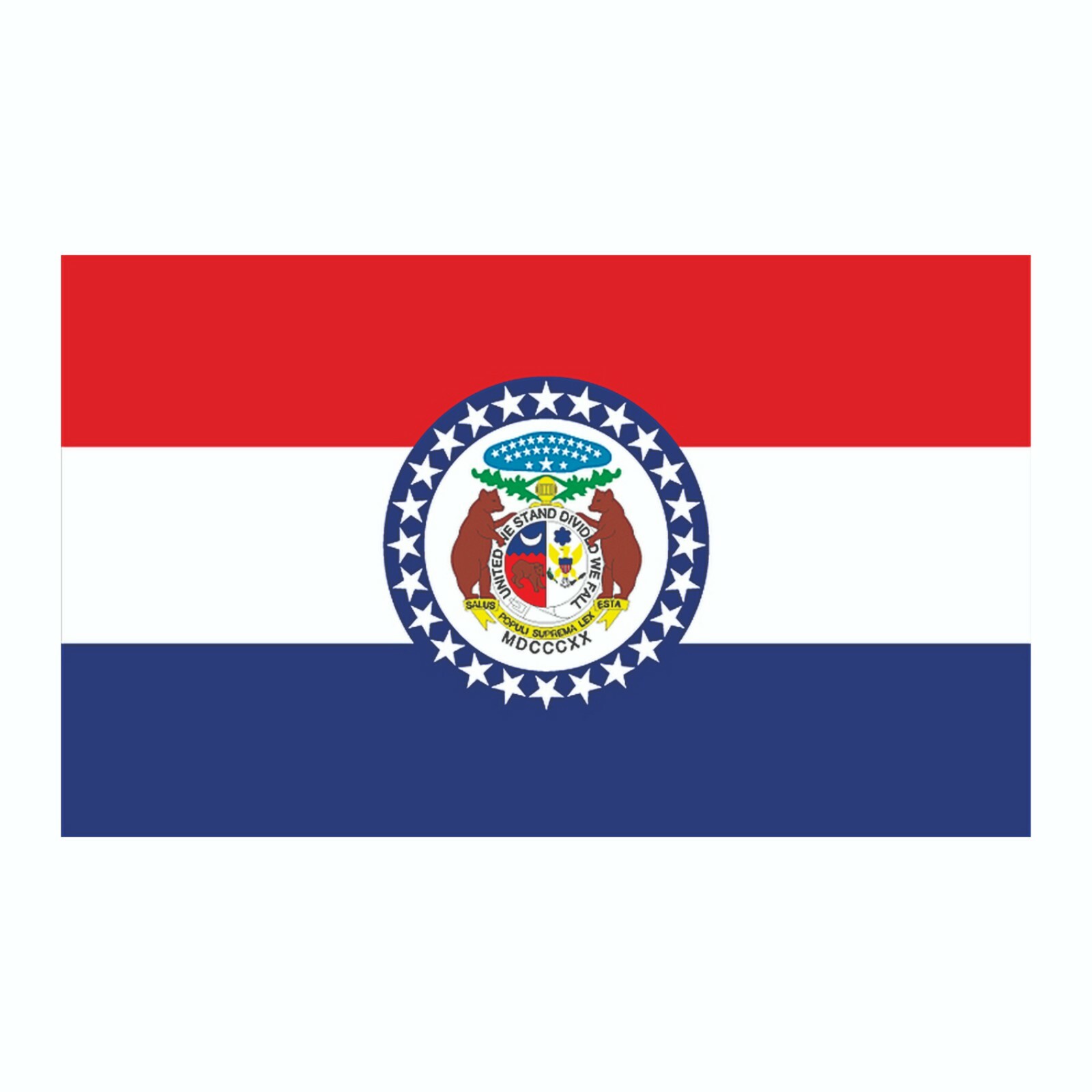 Missouri State Flag Sticker, Decal, Bumper Sticker Vacation Sticker 3″ x 5″