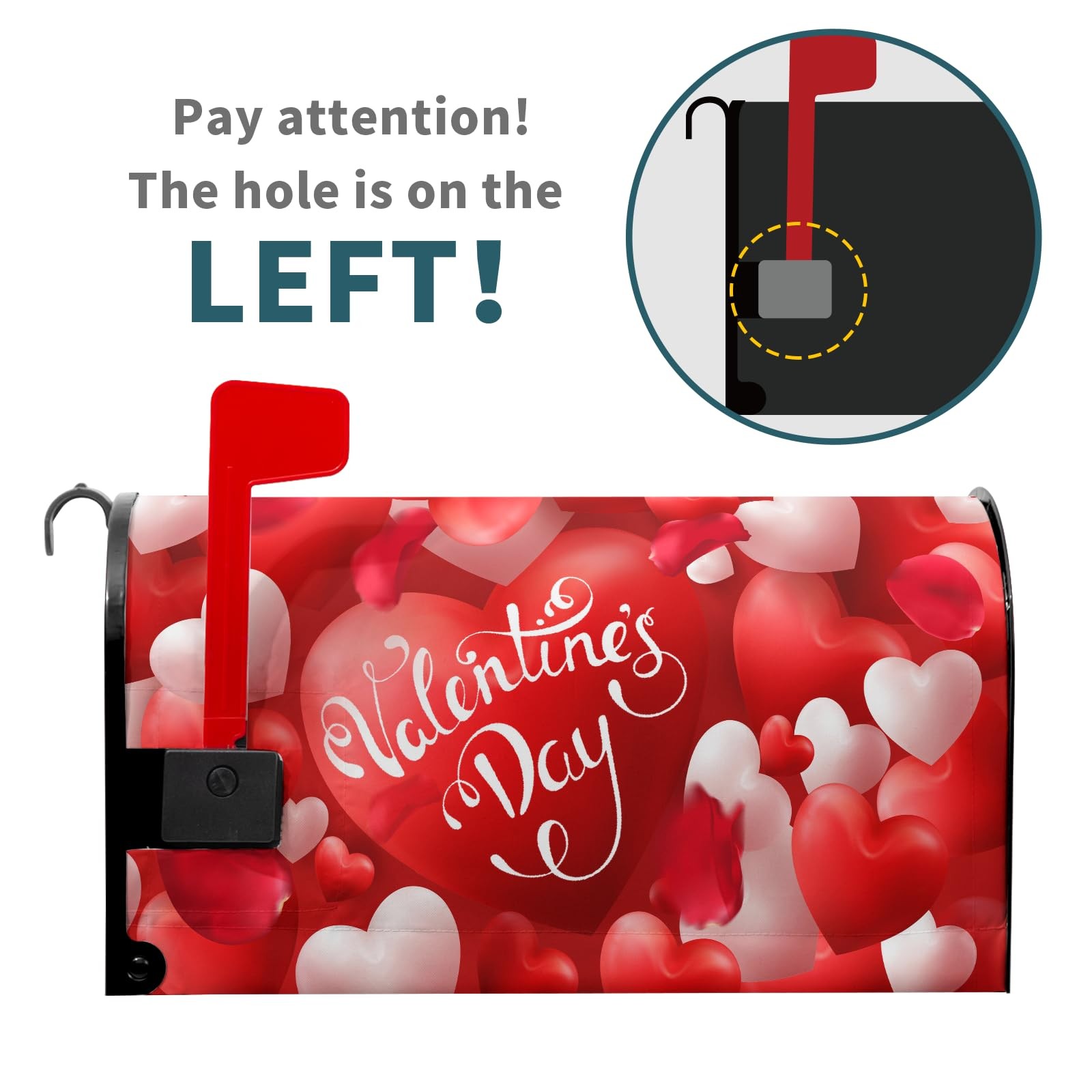 Anyako Valentine’s Day Mailbox Covers Magnetic Standard 21×18 inch, Red Heart