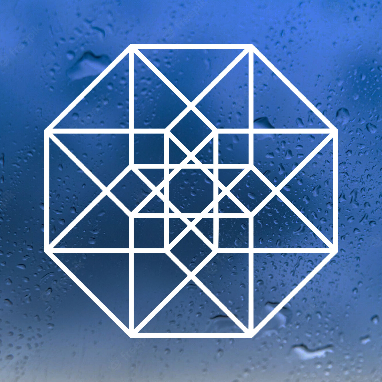 Tesseract Hypercube Vinyl Decal – Cube Geometry – Die Cut Sticker