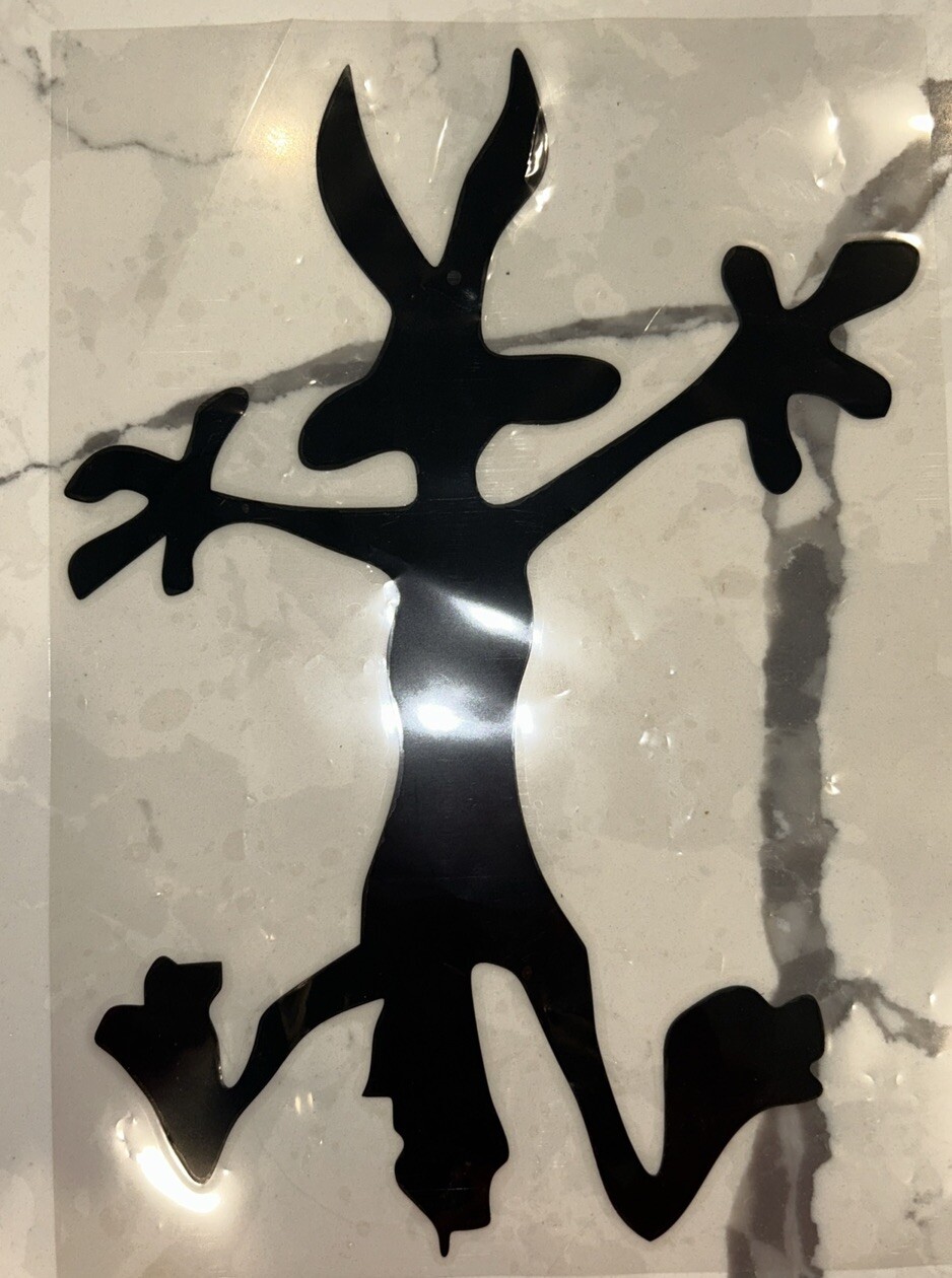 Wile E Coyote Hitting DECAL Splat Wiley Bumper Sticker